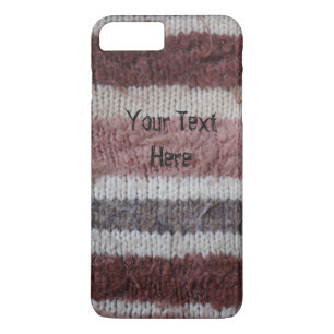 Coques Pour iPhone brun tricot rayures style vintage amusant tricot