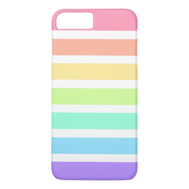 Coques Case-Mate iPhone Bubblegum arc-en-ciel et bandes blanches (Dos)