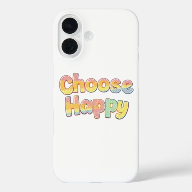 Coques Case-Mate iPhone Bubbly Font "Choose Happy" Quote (Verso)