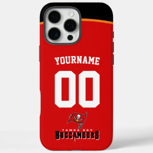 Coque iPhone 16 Pro Max Buccaneers personnalisés Jersey Football américain