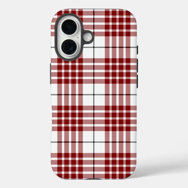 Coques Case-Mate iPhone Buchanan tartan rouge blanc carreau (Verso)