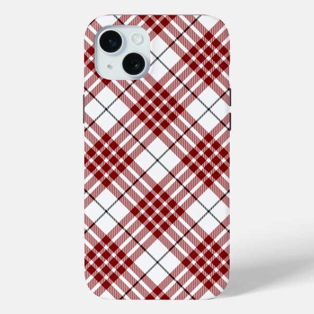 Coques Case-Mate iPhone Buchanan tartan rouge blanc plaid (Verso)