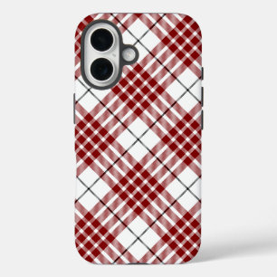 Coque Pour iPhone 16 Buchanan tartan rouge blanc plaid