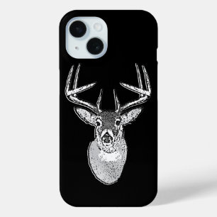 Coque Case-Mate iPhone Buck on Black White Tail Deer