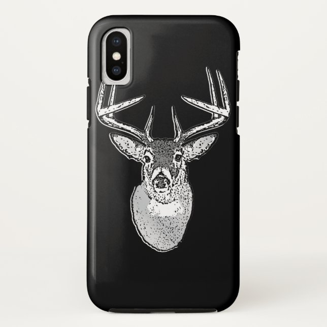 Coques Case-Mate iPhone Buck on Black White Tail Deer (Dos)