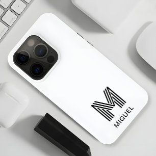 Coque Case-Mate iPhone Budget simple Monogramme noir et blanc