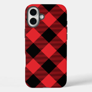 Coque Pour iPhone 16 Plus Buffalo Plaid Red Black Check