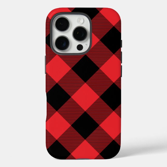 Coques Case-Mate iPhone Buffalo Plaid Red Black Check (Verso)