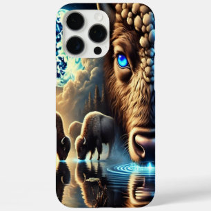 Coque iPhone 16 Pro Max Buffaloes Éthérées Au Milieu De La Scène Des Réfle