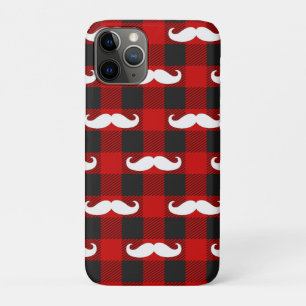 Case-Mate iPhone Case Buffle blanc de moustache plaqué noir et rouge