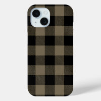 Buffle noir beige Chèque Motif