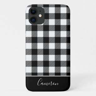 Case-Mate iPhone Case Buffle noir et blanc tendance Plaid personnalisé