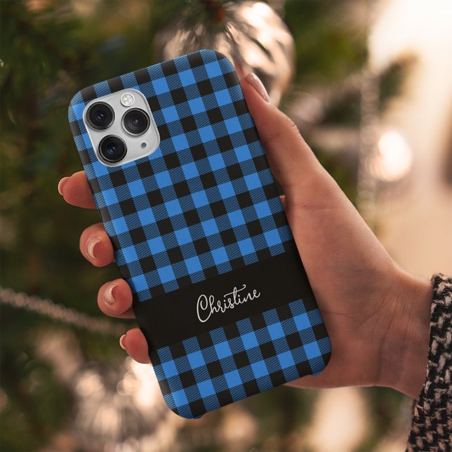 Coques Case-Mate iPhone Buffle noir et bleu plaqué personnalisé (Créateur téléchargé)