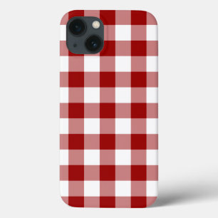 iPhone 13 Case Buffle rouge foncé et blanc plaqué