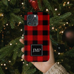 Case-Mate iPhone Case Buffle rouge moderne posé | Initiale personnelle<br><div class="desc">Elevez votre style avec notre produit moderne Red Buffalo Plaid Personal Initial,  disponible exclusivement sur Zazzle! Que vous cherchiez à ajouter une touche de charme rustique à votre garde-robe ou que vous cherchiez un cadeau personnalisé parfait,  ce produit est conçu pour vous.</div>