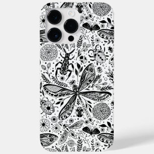 Coque Case-Mate iPhone Bugs de Doodle sur bleu foncé