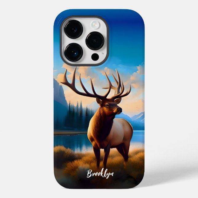 Coques Case-Mate iPhone Bull Elk et Mountain Lake (Verso)