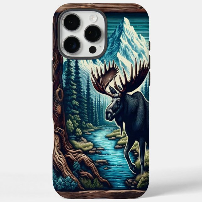 Coques Case-Mate iPhone Bull Moose By The Stream (Verso)