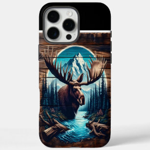 Coque iPhone 16 Pro Max Bull Moose Wood Art