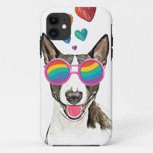 Case-Mate iPhone Case Bull Terrier Chien avec Coeurs Saint-Valentin