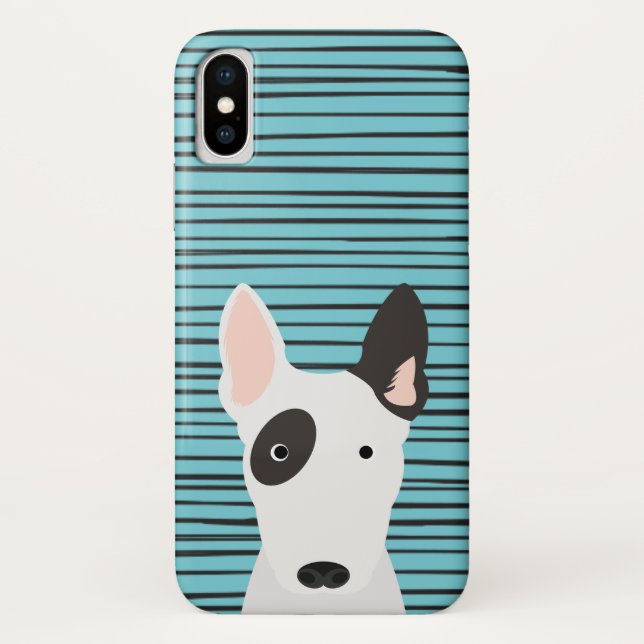 Coques Case-Mate iPhone Bull Terrier et Grunge Stripes Motif (Dos)