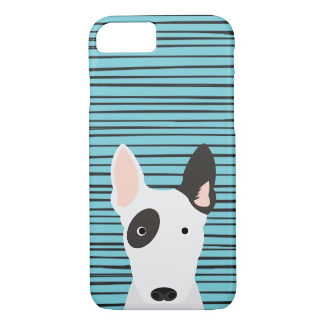 Coques Case-Mate iPhone Bull Terrier et Motif des rayures à main (Dos)