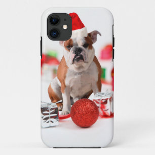 Etui iPhone Case-Mate Bulldog boîte cadeau de Noël Ornements Red Santa C