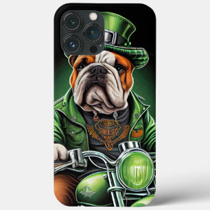 Case-Mate iPhone Case Bulldog Conduisant un Vélo la Saint-Patrick