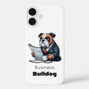 Coque Pour iPhone 16 "Bulldog des Affaires – Drôle de Chien en Costard"