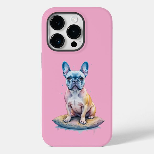 Coques Case-Mate iPhone Bulldog Francés Colorido y Artístico  (Verso)