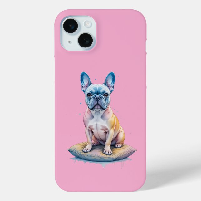Coques Case-Mate iPhone Bulldog Francés Colorido y Artístico  (Verso)