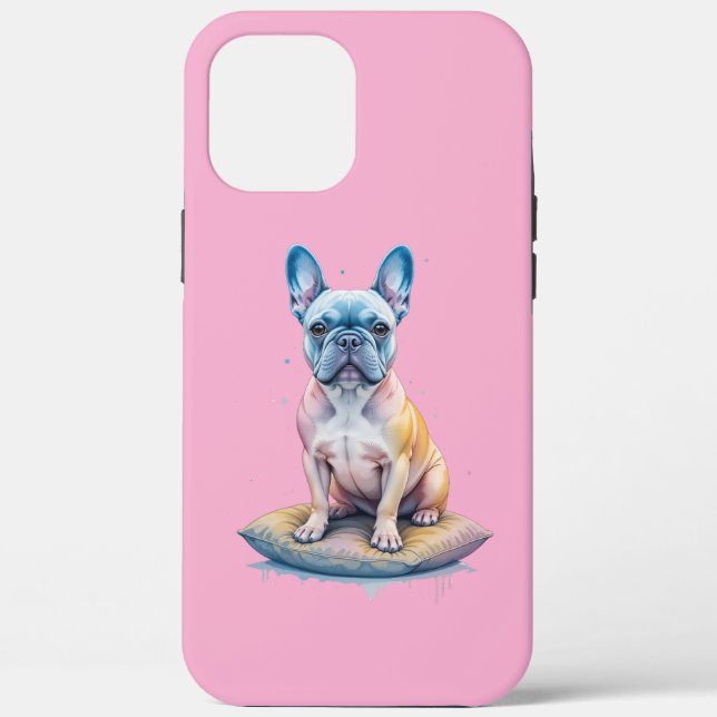Coques Case-Mate iPhone Bulldog Francés Colorido y Artístico  (Verso)