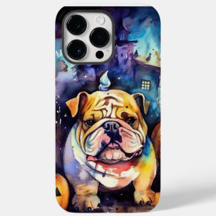 Coque Case-Mate iPhone Bulldog Halloween avec citrouilles effrayant