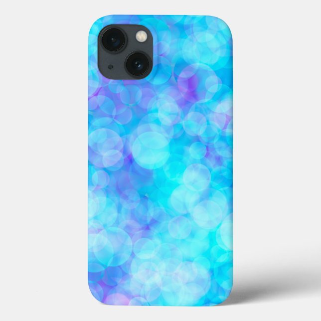 Coques Case-Mate iPhone Bulles de Bokeh bleu et violet (Verso)