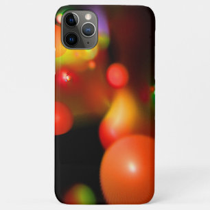 COQUE iPhone 11 PRO MAX  BULLES FRACTALES JAUNES ORANGE ROUGE EN NOIR