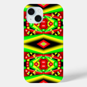 Coque Case-Mate iPhone Bulles Rouges Jaunes Vertes Et Grilles Art Abstrai