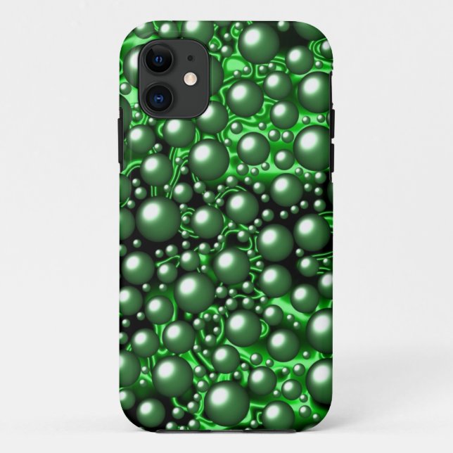 Coques Case-Mate iPhone Bulles vertes de 3 d (Dos)