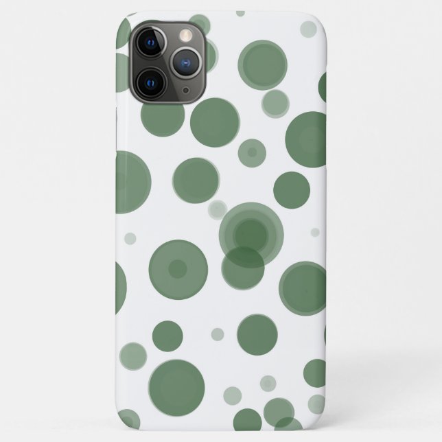 Coques Case-Mate iPhone Bulles vertes et blanches à pois Minimal (Dos)
