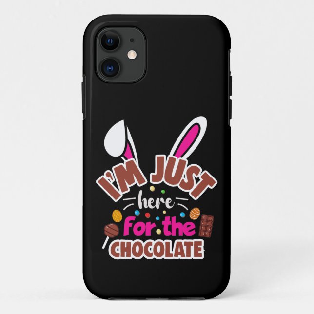 Coques Case-Mate iPhone Bunny de Pâques Je suis juste ici pour le chocolat (Dos)