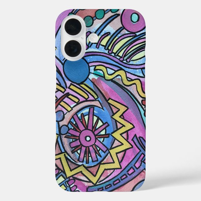 Coques Case-Mate iPhone Buon Giorno-Hand Painted Modern Geometric Art (Verso)