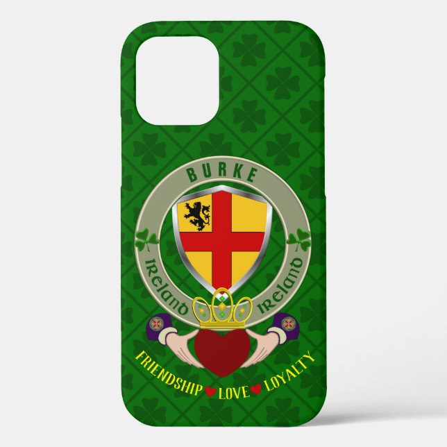 Coques Case-Mate iPhone Burke Irish Shield & Claddagh Personnalisé (Verso)