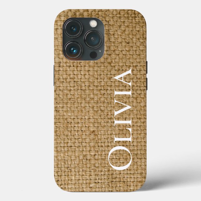 Coques Case-Mate iPhone Burlap Rustique Personnalisé Cute Simple (Verso)