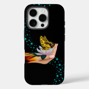 Coque iPhone 16 Pro Butterfly on Lotus Bloom