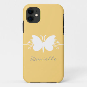 Coque Case-Mate Pour iPhone Butterfly Swirl BT iPhone 5 Coque, Jaune