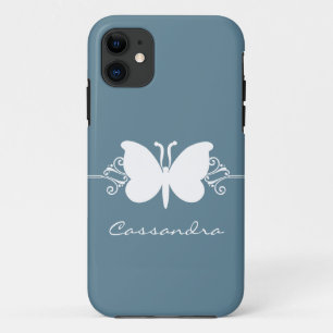 Etui iPhone Case-Mate Butterfly Swirl CM ID iPhone 5 Coque, bleu