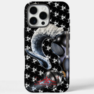 COQUE iPhone 16 PRO MAX BW ! AVERTISSEMENT BIOHAZARD ! CRÂNE