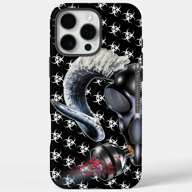 COQUES Case-Mate iPhone BW ! AVERTISSEMENT BIOHAZARD ! CRÂNE (Verso)