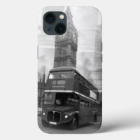 BW Black & White London Bus & Big Ben
