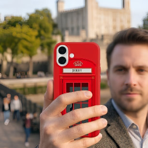 Coque Pour iPhone 16 Cabine Téléphonique Rouge Personnalisée de Londres