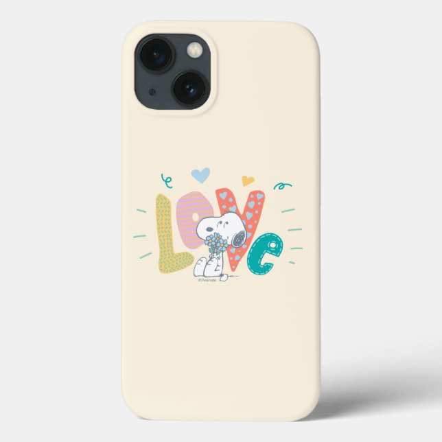 Coques Case-Mate iPhone cacahuètes | Snoopy Flower Love (Verso)